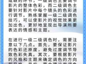 黑白影片华丽蜕变：一二级调色技巧打造视觉盛宴